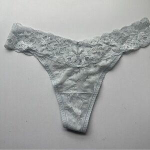 Soma Embraceable Lace Thong in Light Blue Large NEW